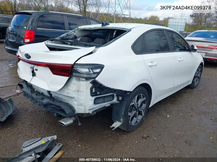 2019 Kia Forte Lxs VIN: 3KPF24AD4KE099378 Lot: 40759832