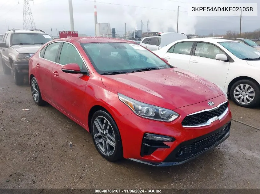 2019 Kia Forte Ex VIN: 3KPF54AD4KE021058 Lot: 40786167