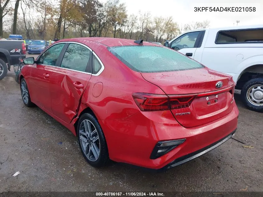 2019 Kia Forte Ex VIN: 3KPF54AD4KE021058 Lot: 40786167