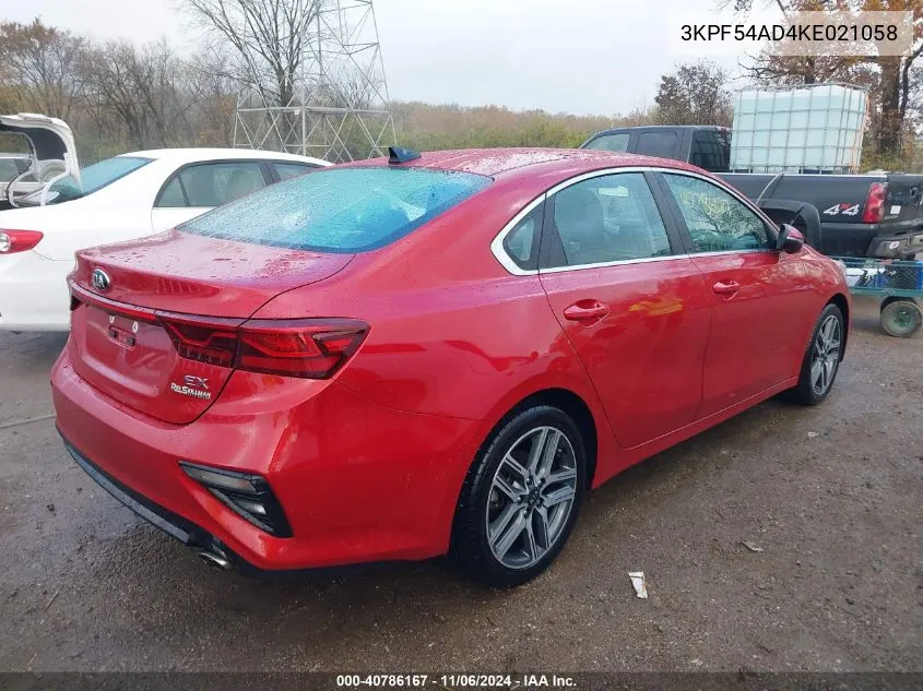 2019 Kia Forte Ex VIN: 3KPF54AD4KE021058 Lot: 40786167