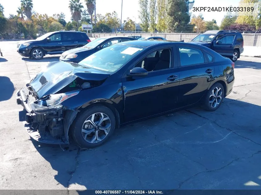 2019 Kia Forte Lxs VIN: 3KPF24AD1KE033189 Lot: 40786587