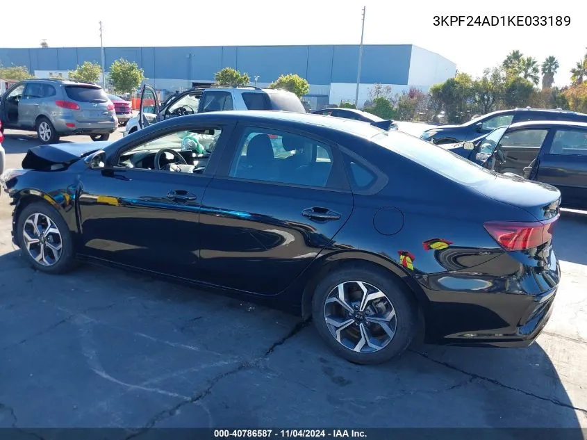 2019 Kia Forte Lxs VIN: 3KPF24AD1KE033189 Lot: 40786587