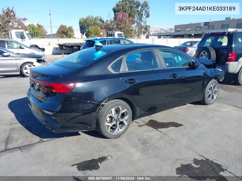 2019 Kia Forte Lxs VIN: 3KPF24AD1KE033189 Lot: 40786587