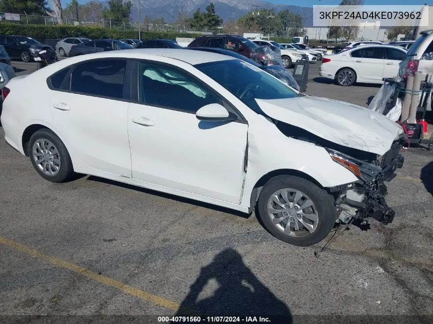 2019 Kia Forte Fe VIN: 3KPF24AD4KE073962 Lot: 40791560