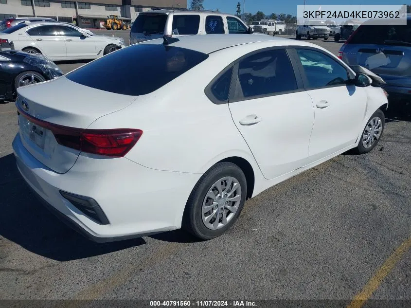 2019 Kia Forte Fe VIN: 3KPF24AD4KE073962 Lot: 40791560