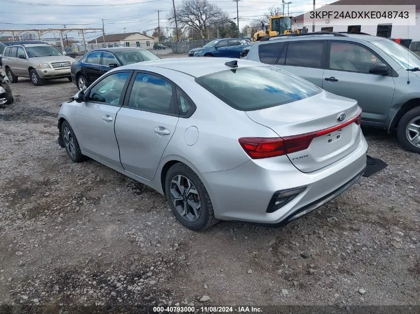 2019 Kia Forte Lxs VIN: 3KPF24ADXKE048743 Lot: 40793000