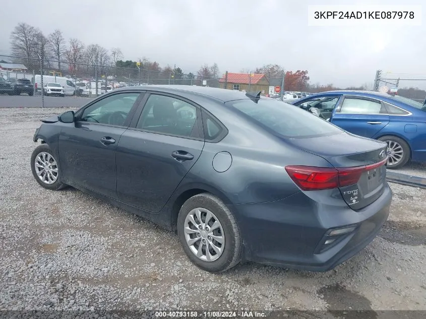 2019 Kia Forte Fe VIN: 3KPF24AD1KE087978 Lot: 40793158