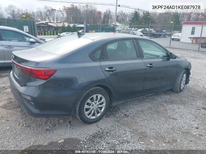 2019 Kia Forte Fe VIN: 3KPF24AD1KE087978 Lot: 40793158