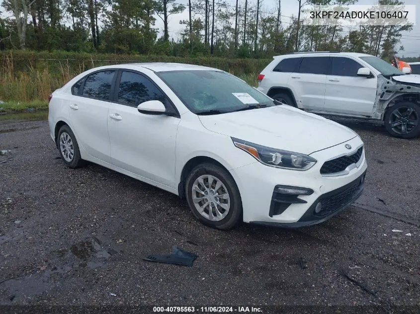 2019 Kia Forte Fe VIN: 3KPF24AD0KE106407 Lot: 40795563