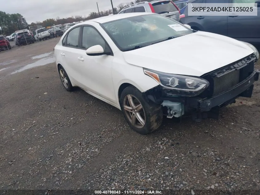 2019 Kia Forte Lxs VIN: 3KPF24AD4KE125025 Lot: 40798043