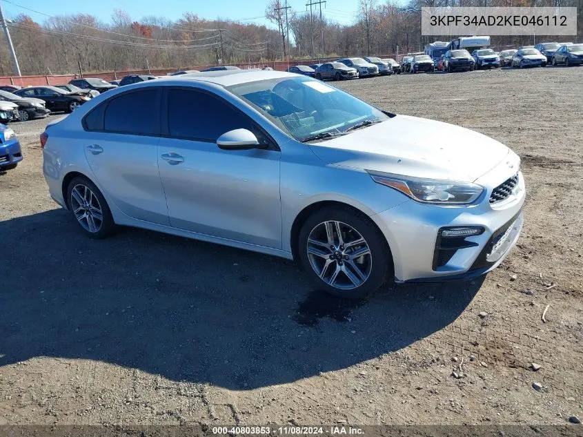 2019 Kia Forte S VIN: 3KPF34AD2KE046112 Lot: 40803853