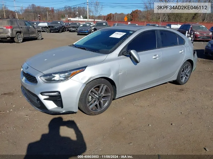 2019 Kia Forte S VIN: 3KPF34AD2KE046112 Lot: 40803853