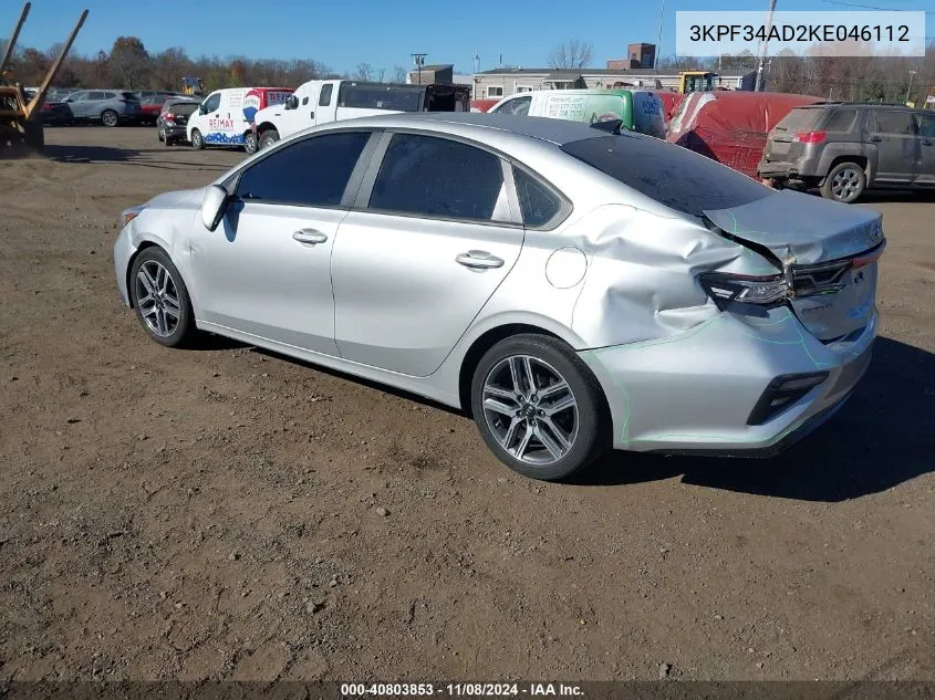 2019 Kia Forte S VIN: 3KPF34AD2KE046112 Lot: 40803853