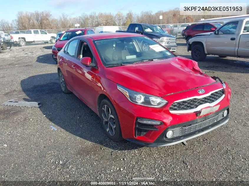 2019 Kia Forte Lxs VIN: 3KPF24AD3KE051953 Lot: 40809803