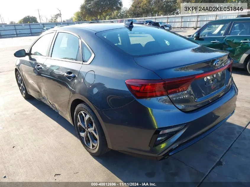 2019 Kia Forte Lxs VIN: 3KPF24AD2KE051846 Lot: 40812696