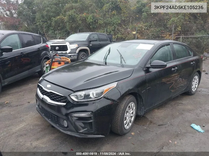 2019 Kia Forte Fe VIN: 3KPF24AD5KE105236 Lot: 40815619