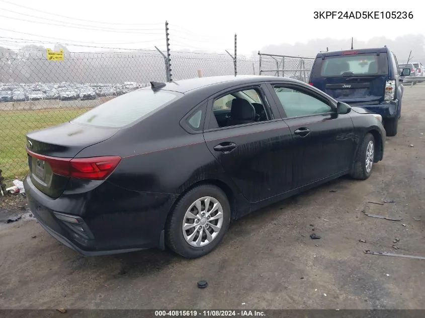 2019 Kia Forte Fe VIN: 3KPF24AD5KE105236 Lot: 40815619