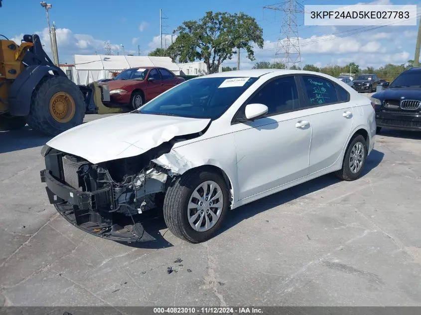 2019 Kia Forte Fe VIN: 3KPF24AD5KE027783 Lot: 40823010