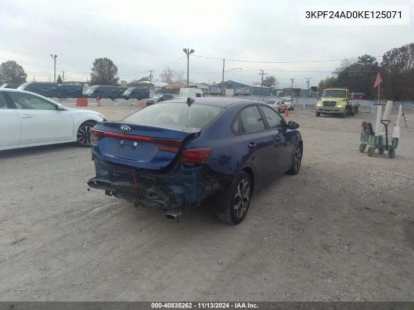 2019 Kia Forte Lxs VIN: 3KPF24AD0KE125071 Lot: 40835262