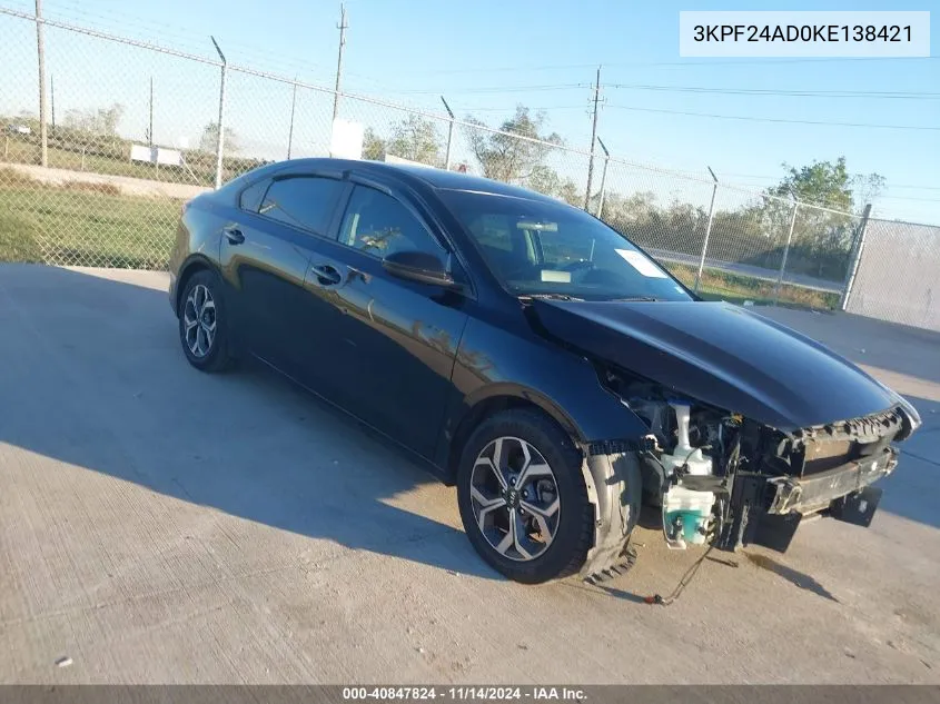 2019 Kia Forte Lxs VIN: 3KPF24AD0KE138421 Lot: 40847824