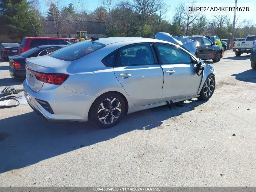 2019 Kia Forte Lxs VIN: 3KPF24AD4KE024678 Lot: 40854536