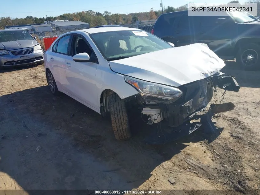 2019 Kia Forte S VIN: 3KPF34AD8KE042341 Lot: 40863912