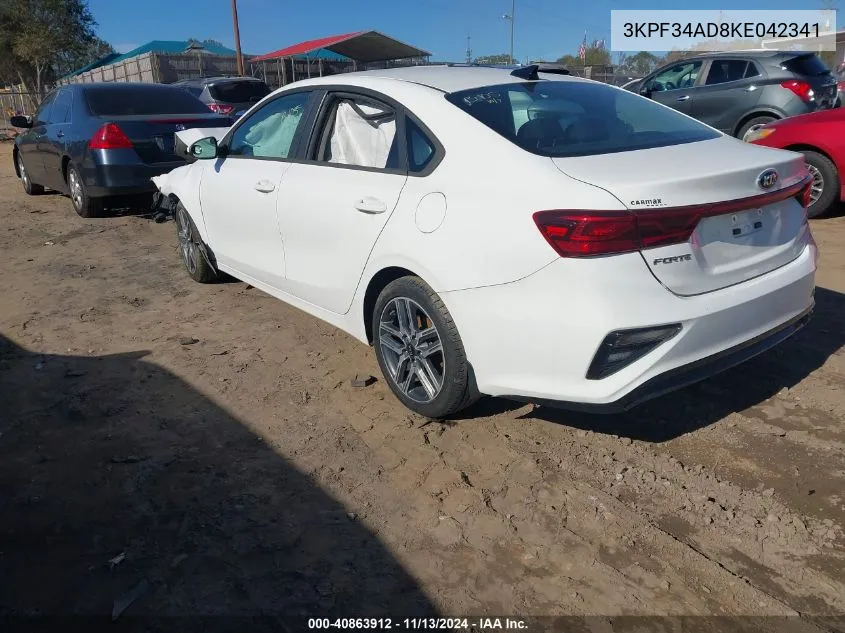 2019 Kia Forte S VIN: 3KPF34AD8KE042341 Lot: 40863912