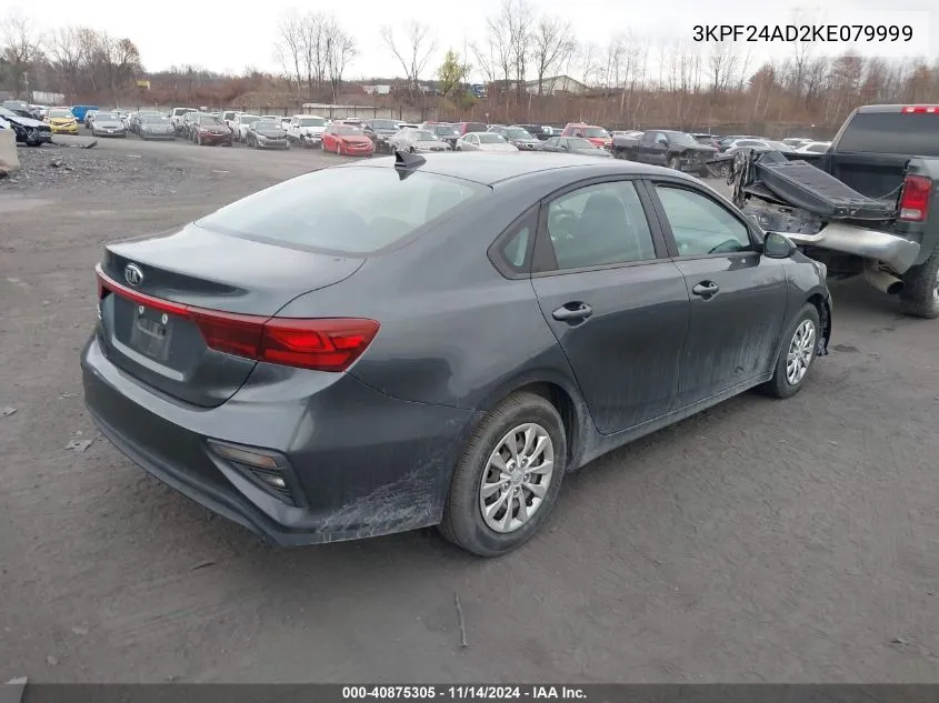 2019 Kia Forte Fe VIN: 3KPF24AD2KE079999 Lot: 40875305