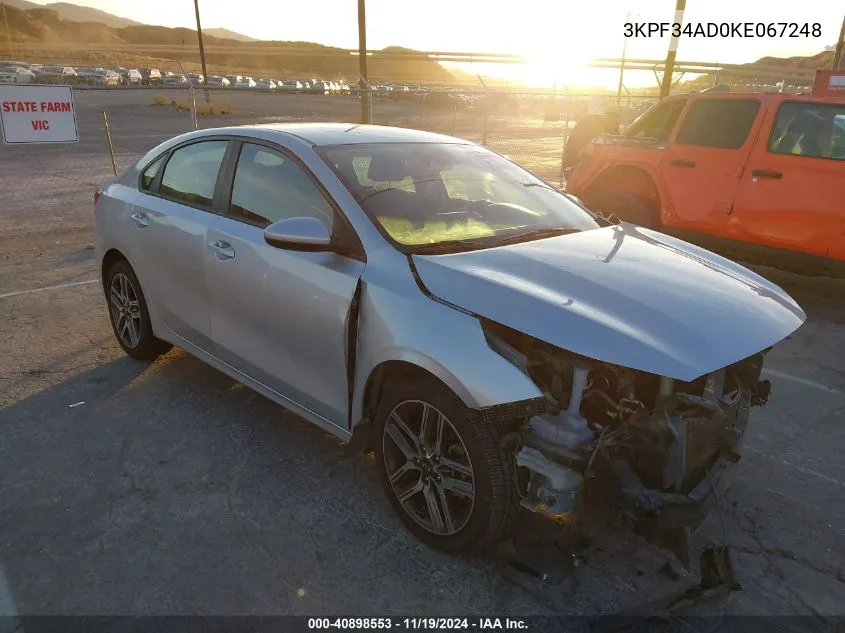 2019 Kia Forte S VIN: 3KPF34AD0KE067248 Lot: 40898553