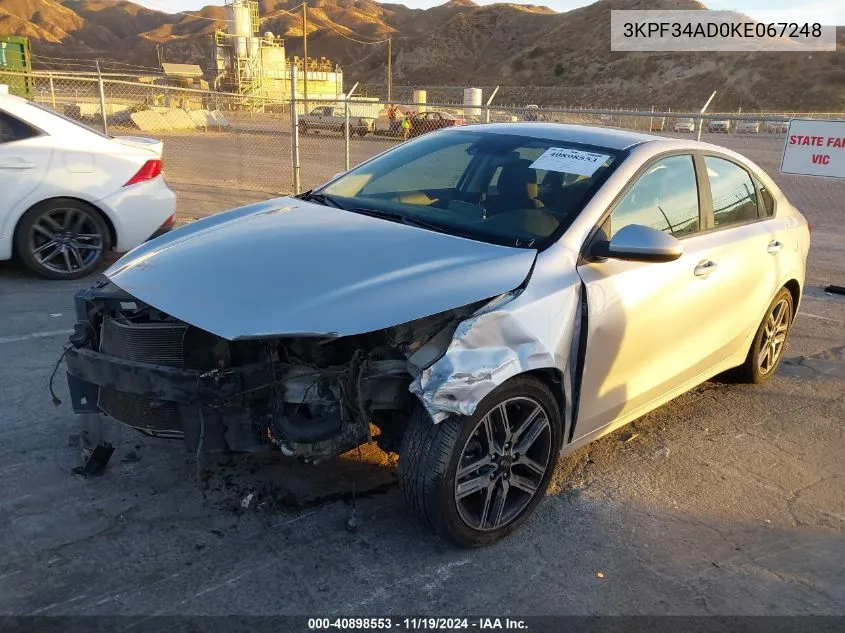 2019 Kia Forte S VIN: 3KPF34AD0KE067248 Lot: 40898553