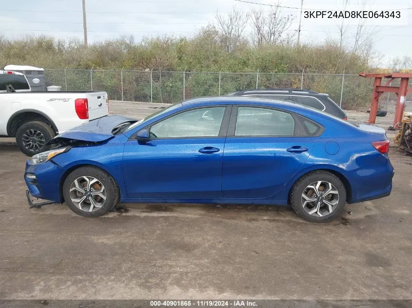 2019 Kia Forte Lxs VIN: 3KPF24AD8KE064343 Lot: 40901865