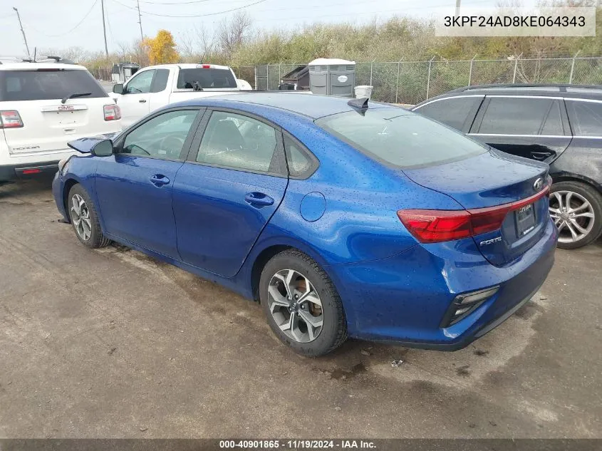 2019 Kia Forte Lxs VIN: 3KPF24AD8KE064343 Lot: 40901865