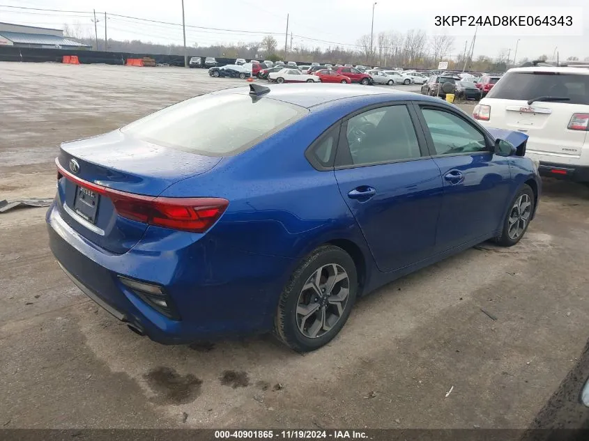 2019 Kia Forte Lxs VIN: 3KPF24AD8KE064343 Lot: 40901865