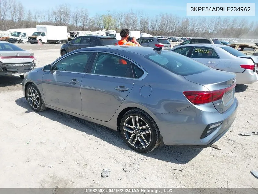 2020 Kia Forte VIN: 3KPF54AD9LE234962 Lot: 11982583