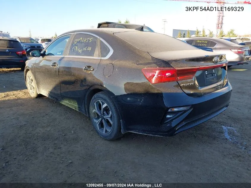 2020 Kia Forte VIN: 3KPF54AD1LE169329 Lot: 12092455