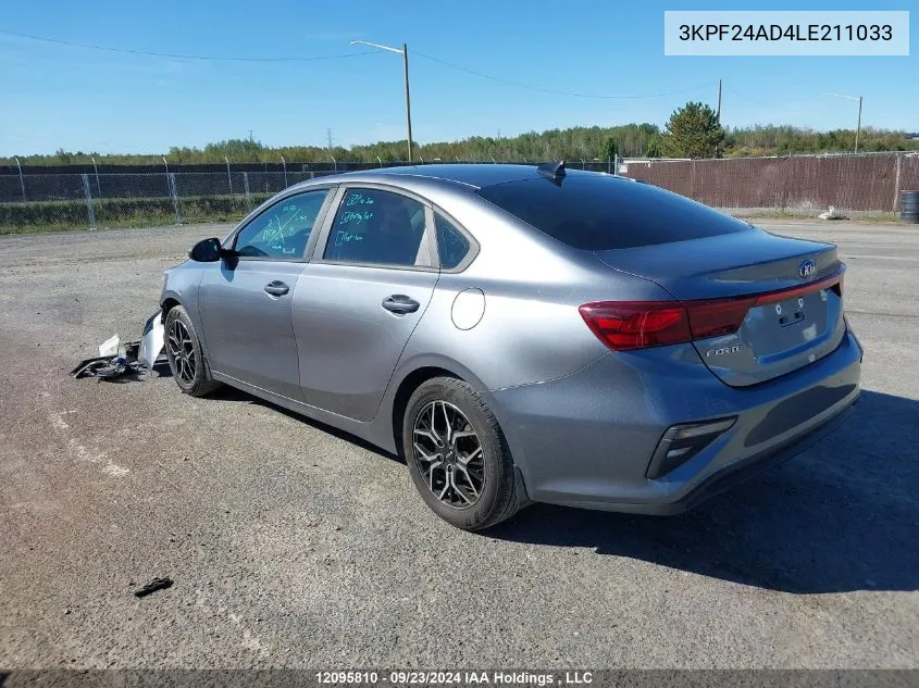 3KPF24AD4LE211033 2020 Kia Forte