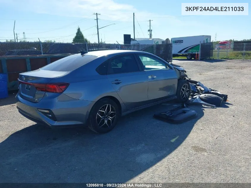 3KPF24AD4LE211033 2020 Kia Forte