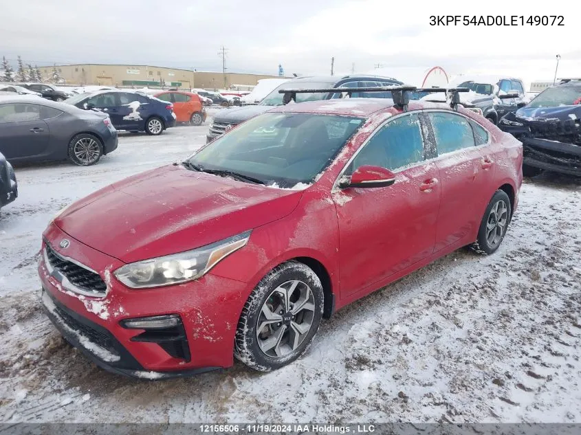 2020 Kia Forte Ex VIN: 3KPF54AD0LE149072 Lot: 12156506