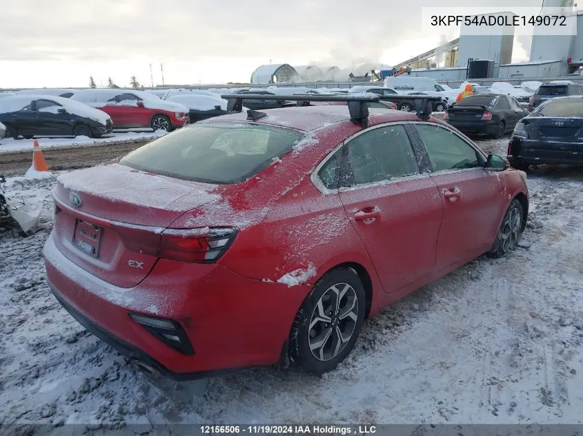 2020 Kia Forte Ex VIN: 3KPF54AD0LE149072 Lot: 12156506