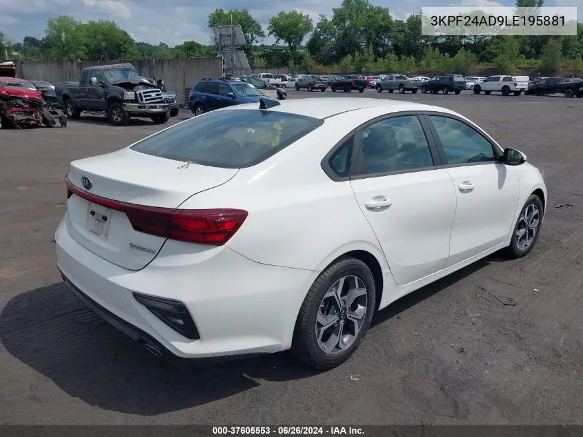 2020 Kia Forte Lxs VIN: 3KPF24AD9LE195881 Lot: 37605553