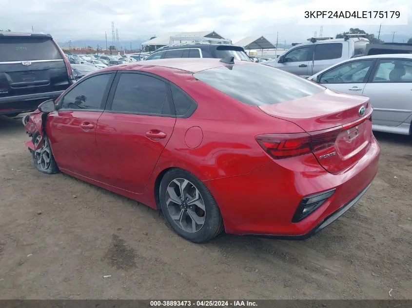 2020 Kia Forte Lxs VIN: 3KPF24AD4LE175179 Lot: 38893473