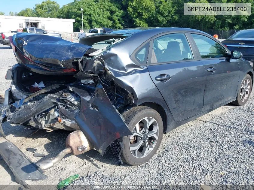 2020 Kia Forte Lxs VIN: 3KPF24AD8LE238400 Lot: 39815940