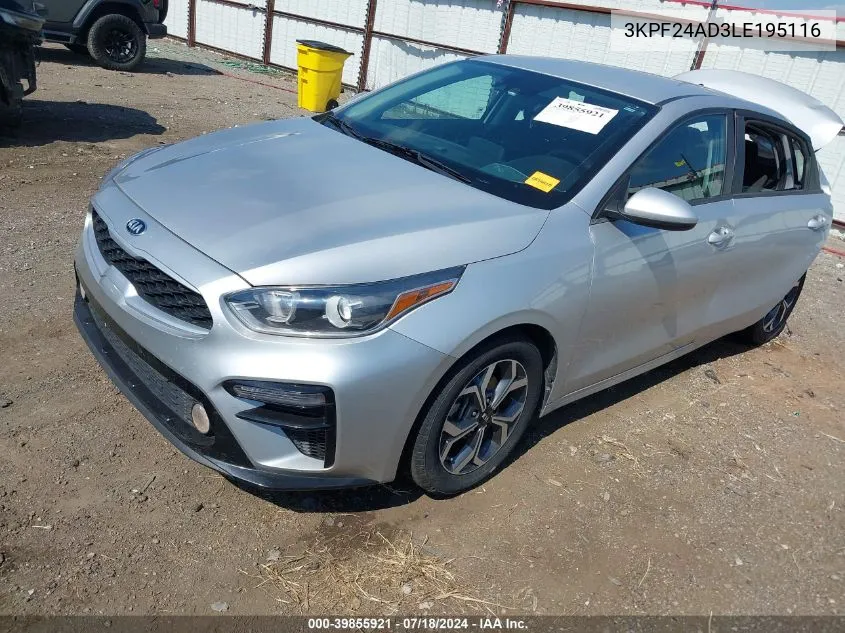 2020 Kia Forte Lxs VIN: 3KPF24AD3LE195116 Lot: 39855921