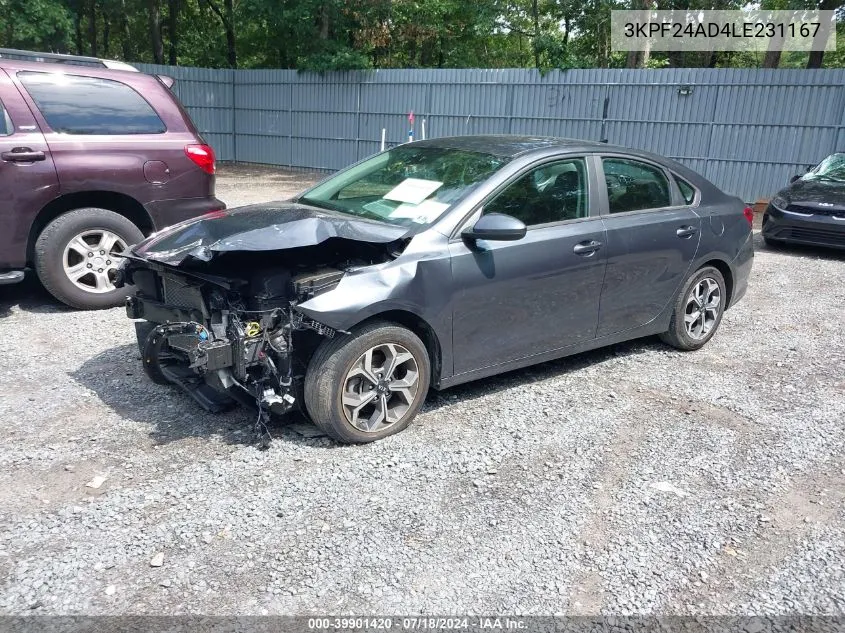 3KPF24AD4LE231167 2020 Kia Forte Lxs