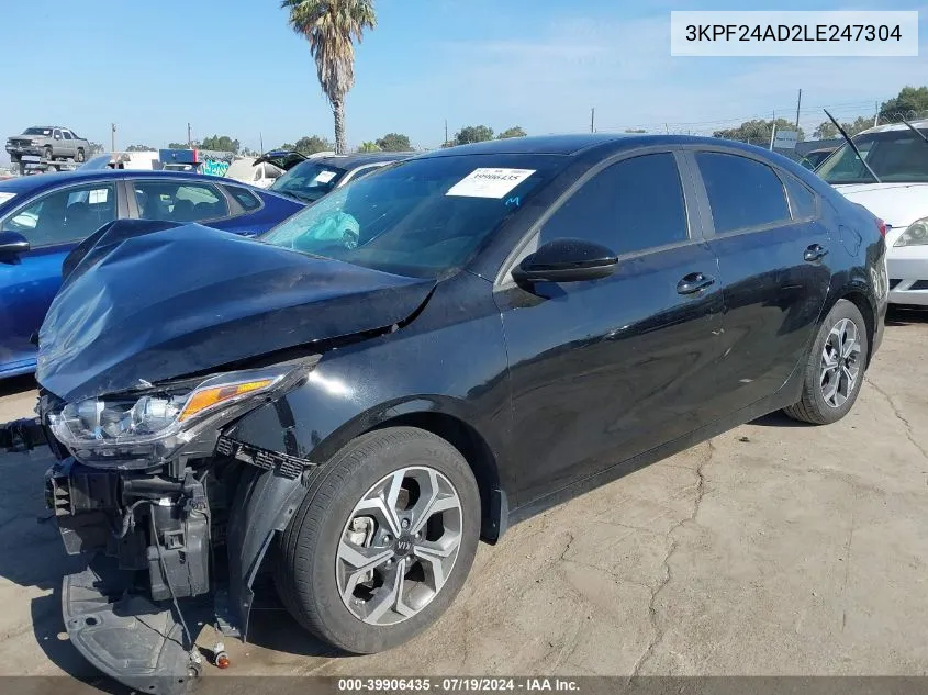 2020 Kia Forte Lxs VIN: 3KPF24AD2LE247304 Lot: 39906435