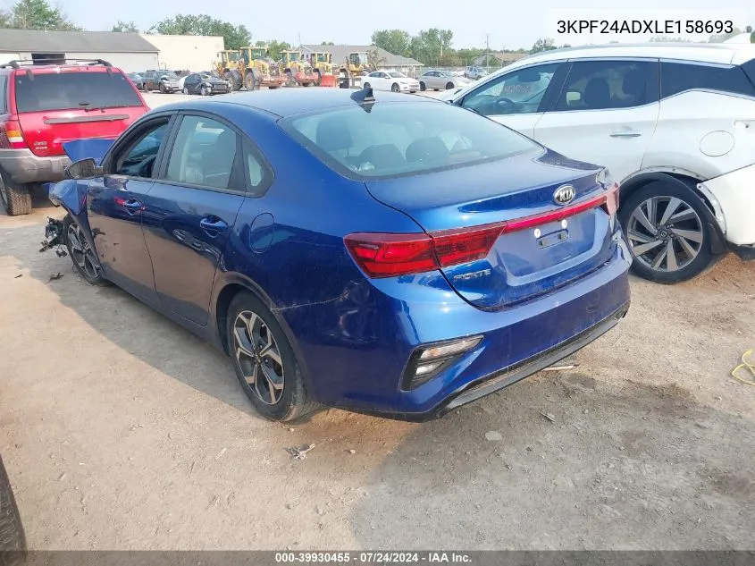 2020 Kia Forte Lxs VIN: 3KPF24ADXLE158693 Lot: 39930455