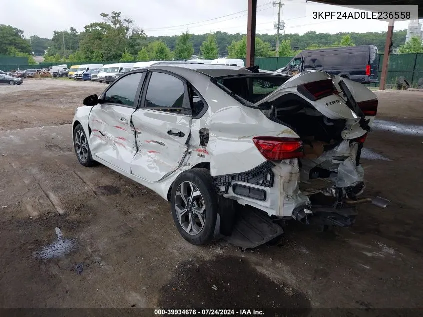 2020 Kia Forte Lxs VIN: 3KPF24AD0LE236558 Lot: 39934676