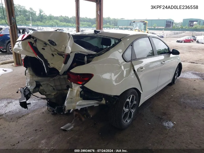 2020 Kia Forte Lxs VIN: 3KPF24AD0LE236558 Lot: 39934676