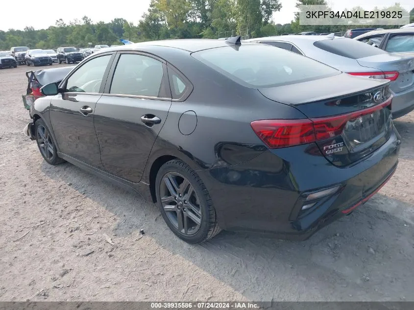 2020 Kia Forte Gt-Line VIN: 3KPF34AD4LE219825 Lot: 39935586