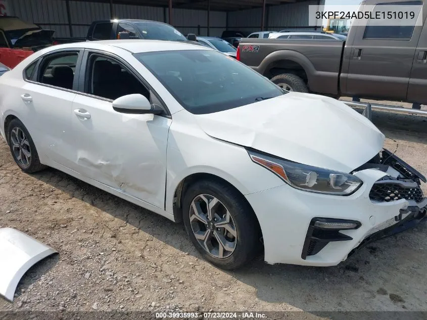 2020 Kia Forte Lxs VIN: 3KPF24AD5LE151019 Lot: 39935993